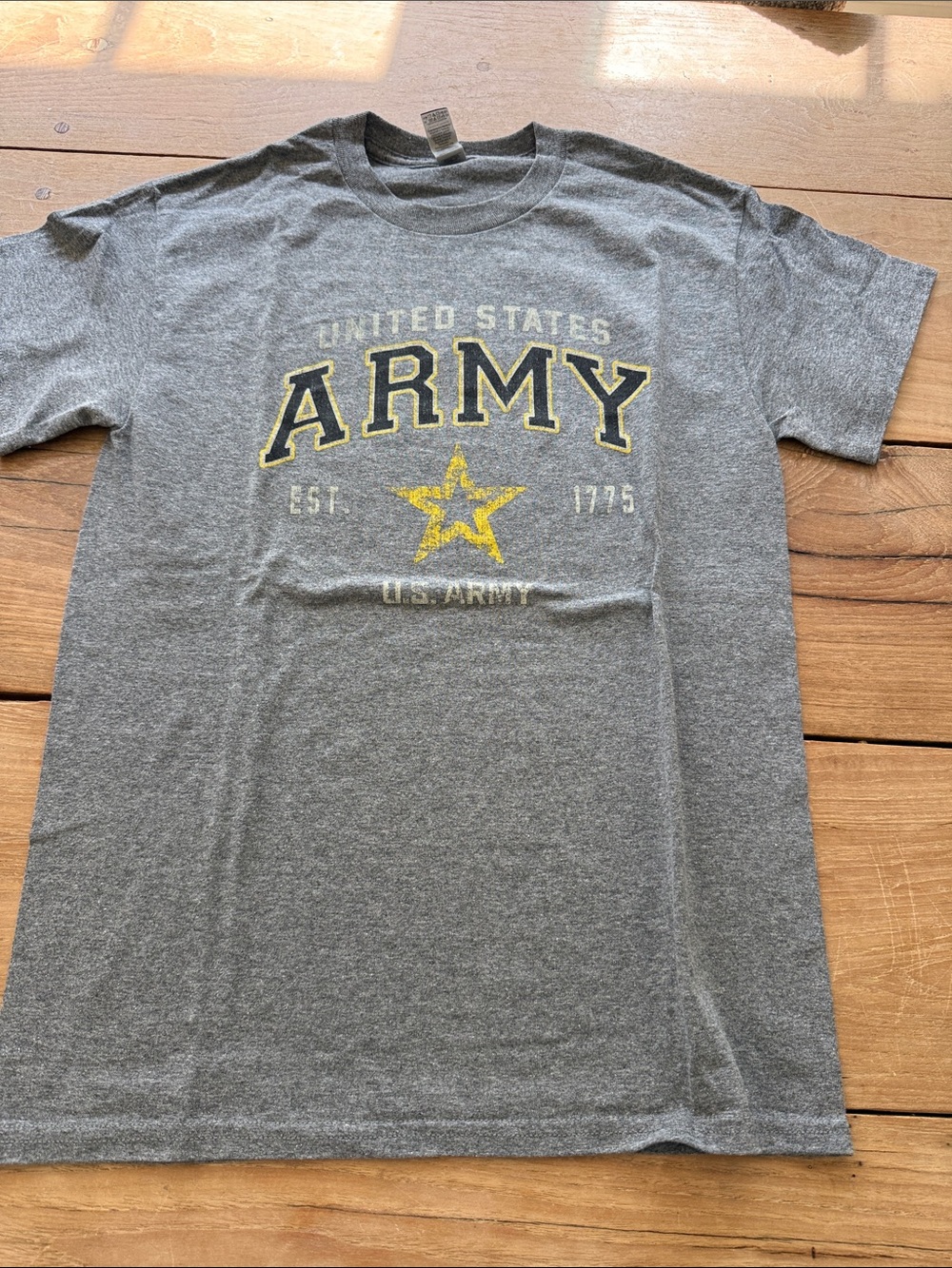 U.S. Army Gray Graphic Tee with Yellow Accent small